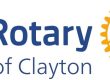 Rotary International logo with the gear wheel on the right and the text 'Rotary Club of Clayton' on the left.