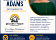 Poster for Rotary Club of Clayton: guest speaker Elizabeth Adams, executive director of Place of Hope North Georgia, with logo and portrait on the right.