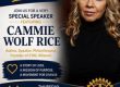 Rotary Club of Clayton banner promoting a talk by Cammie Wolfe on August 20, 2025, with Save the Date and club logos.