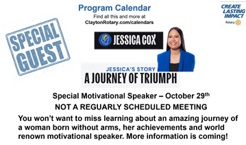 Special motivational speaker event on October 29