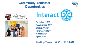 Rotary Club of Clayton October 22 newsletter: Interact student mentorship.