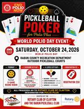 Rotary Club of Clayton October 22 newsletter: Pickleball Poker for PolioPlus.